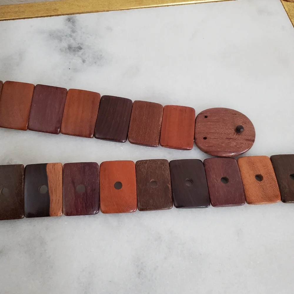 Vintage Cool Wood Belt Women's Size M-L